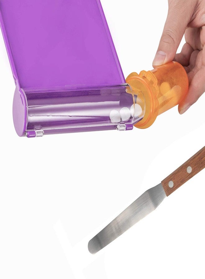 Medarchitect Right Hand Pill Counting Tray with Spatula (Purple - Wood Handle) - Image 3